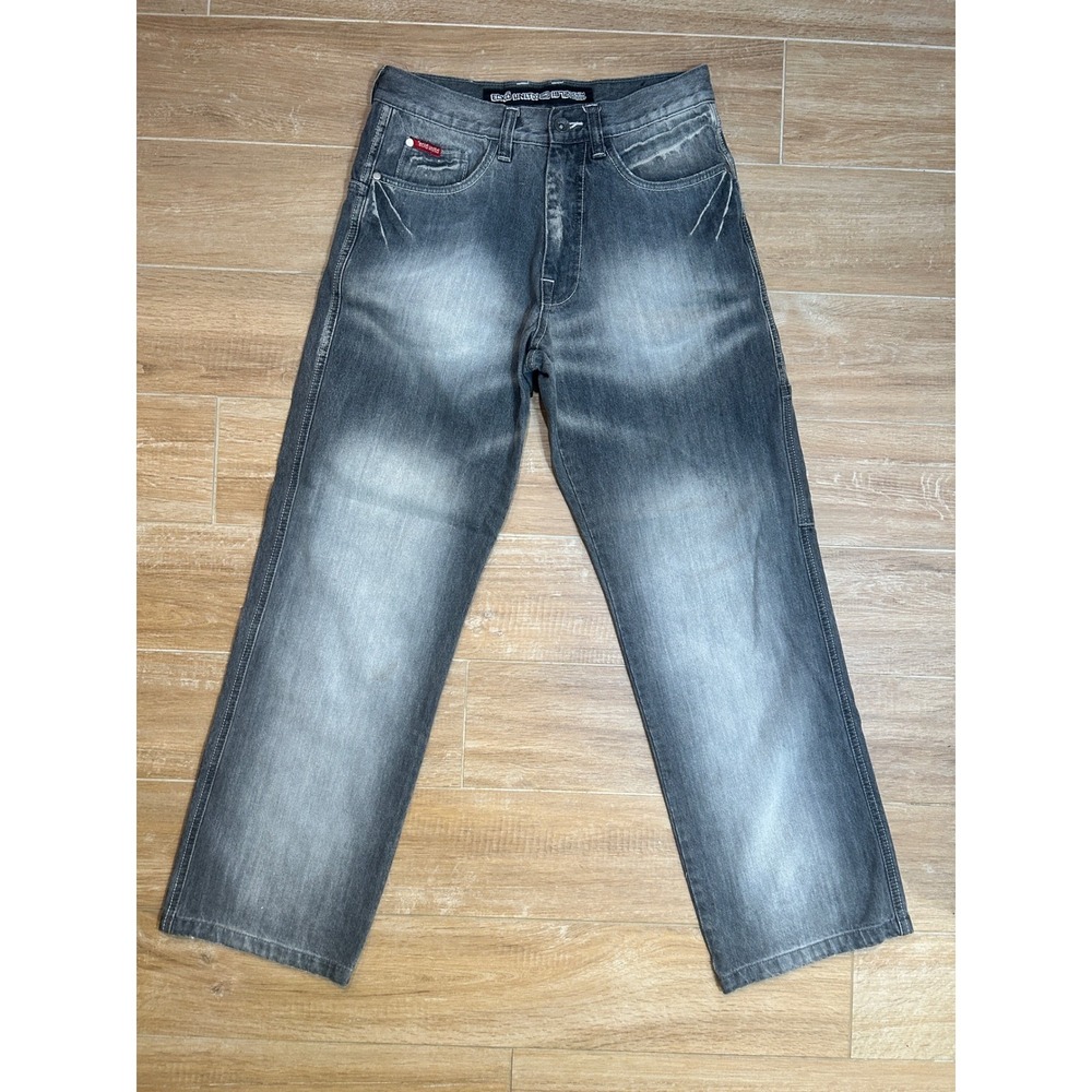 Ecko Unltd Denim Jeans Size 30 Gray Wash Y2K‎ Streetwear Vintage Style